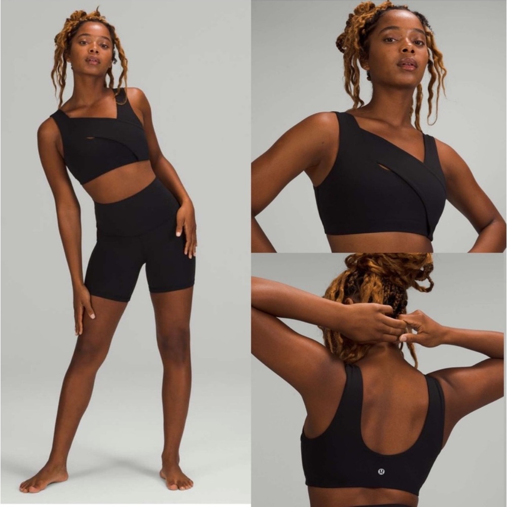 NWOT Women’s Lululemon Nulu Cross-Front Yoga Bra size 8 BLACK